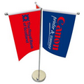 11-19.7" Metal Telescopic Flagpole with Three Double Sided Banners